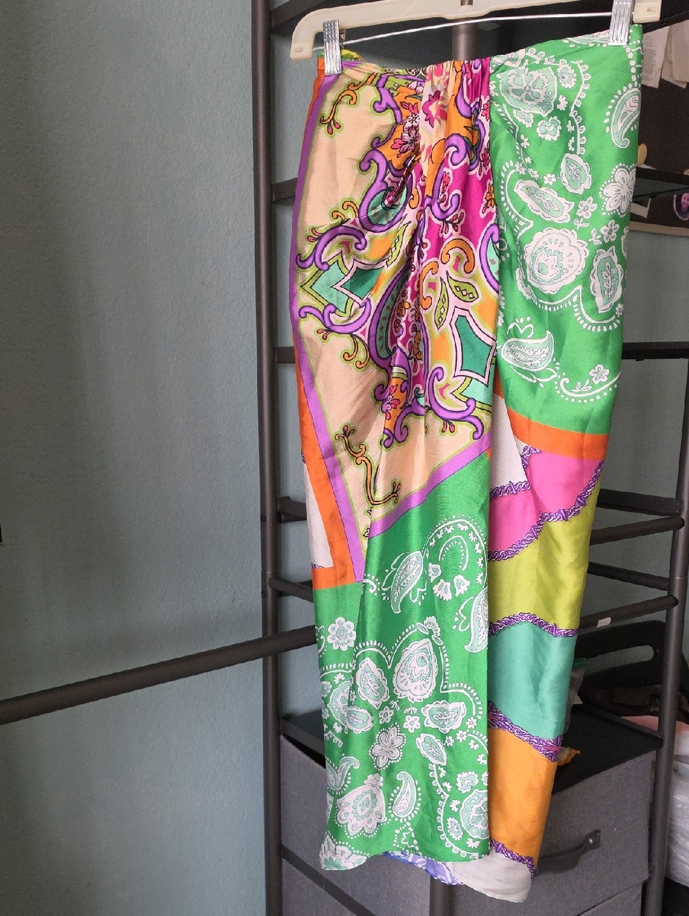 ZARA Printed Front Slit Skirt